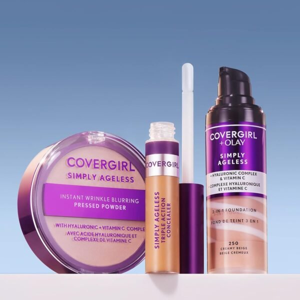 CoverGirl & Olay Simply Ageless 3-in-1 Liquid Foundation, Matte Finish, Hyaluronic & Vitamin C Formula, Cruelty Free, Classic Ivory, 1 Count - Image 3