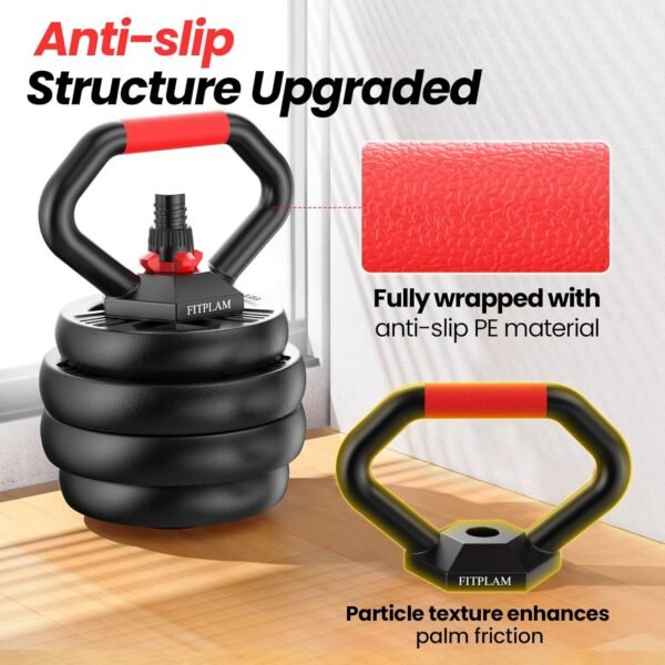 Adjustable dumbbell set,20/35/45/55/70/90lbs Free Weights set with upgraded nut, 4 in 1 Weight Set Used as Kettlebells, Barbell, Push up Stand, Fitness Exercise for Home Gym Suitable Men/Women - Image 8