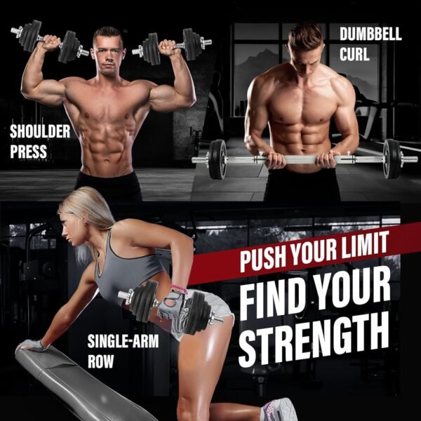 Yes4All Old School Adjustable Dumbbell Set with Weight Plates, Star Lock Collars/Connector, 40lbs to 200lbs Adjustable Weight Plates Set - Image 7