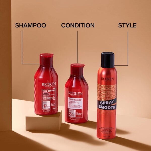 Redken Spray Smooth Anti Frizz Treatment Spray | Frizz Control and Heat Protectant for Hair | Instant Smoother | With Citric Acid | Paraben, Sulfate & Silicone-Free - Image 6