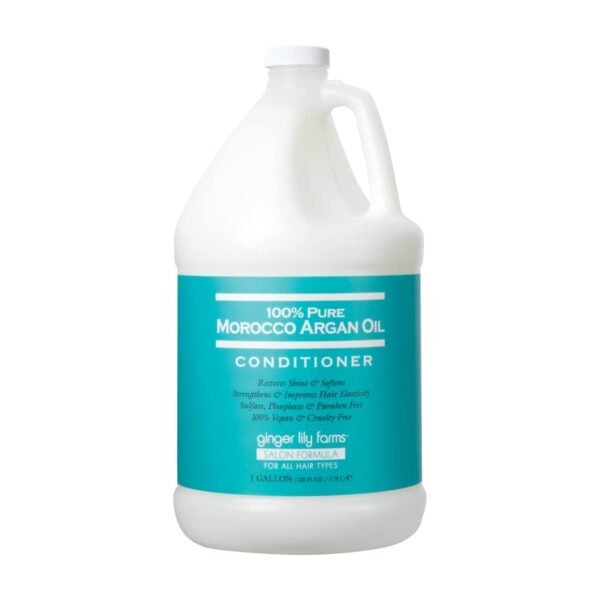Ginger Lily Farms Salon Formula 100% Pure Morocco Argan Oil Conditioner for All Hair Types, 100% Vegan & Cruelty-Free, 1 Gallon, 128 Fl Oz (Pack of 1) Refill - Image 2