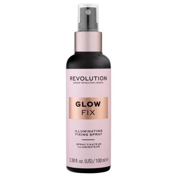 Makeup Revolution, Glow Fix Illuminating Fixing Spray, Glow Finish, Hydrating & Brightening Setting Spray for Face, Vegan & Cruelty-Free, 3.38fl.oz - Image 2