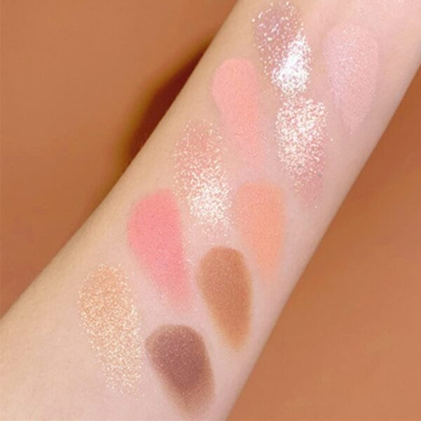Go Ho 10 Colors Eyeshadow Palette,Matte&Glitter&Shimmer Eyeshadow Korean Makeup,Long Lasting Blendable Shades,Naturing-Looking,Waterproof Cool Eye Shadow Makeup Palette,01 - Image 4