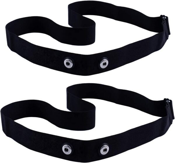 2Pack XUXIN Universal Replacement Heart Rate Monitor Soft Strap Adjustable Elastic Chest Mount Belt for Garmin, Wahoo, Black - Image 2