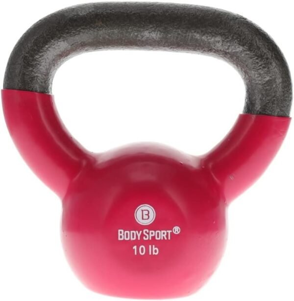 Body Sport Cast Iron Vinyl Coated Kettlebells – Kettlebell for Weight Lifting – Strength Training Kettlebell – Professional Fitness for Gym & At Home - Image 2