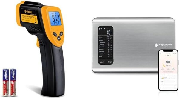 Etekcity Infrared Thermometer 774 and Smart Nutrition Scale, Digital for Cooking Baking Grilling, Track Calories Protein 19 Nutrients - Image 2
