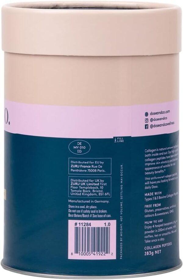 DOSE & CO. Pure Collagen Peptides for Hair, Skin & Nails, Unflavored - 10oz Powder Supplement - Image 3