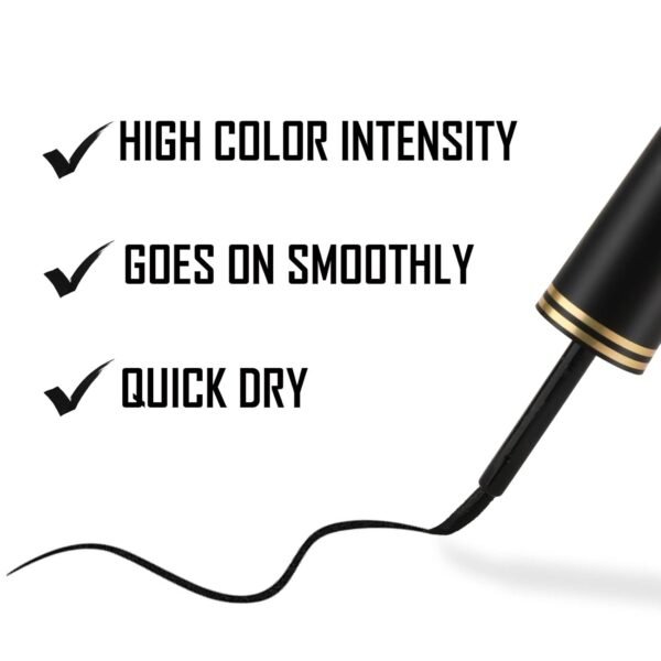 Boobeen Black Eyeliner Liquid, Waterproof Eyeliner Pen With Precision Brush Tip, Create Long Lasting eyeliner Makeup, Goes on Smoothly - Image 5