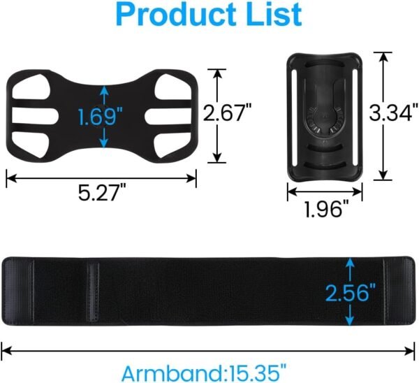 Inspack Armband Phone Holder for Running, 360°Rotatable Universal Fit 4.5-7.0 Inch Cell Phone, Arm Band for iPhone 15/14/13/Pro/Max/Pro/Mini/12/11/Se/Xs, Samsung Galaxy S23/S22 for Workout Exercise - Image 7