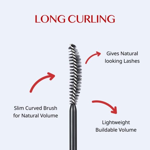 CLIO Long & Curl up Waterproof Black Mascara, Volumizing & Lengthening, Long-wearing Mascara (#01) - Image 5