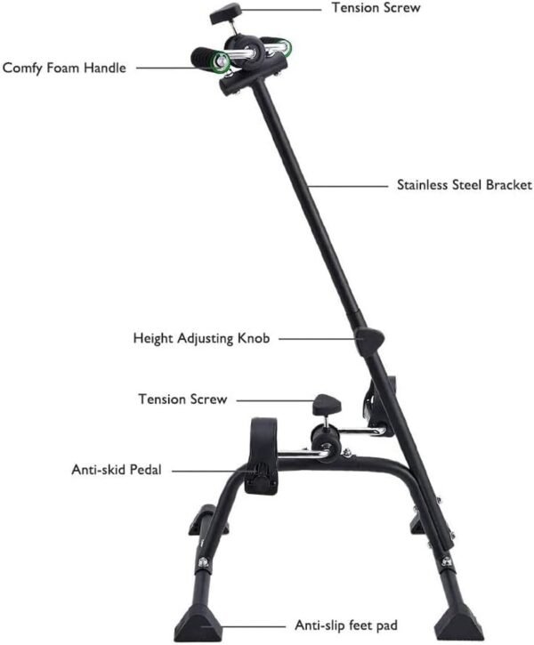 Pedal Exerciser Bike Hand Arm Leg and Knee Peddler Adjustable Fitness Equipment for Seniors, Elderly Home Pedal Exercise Bike for Total Body, with Gift Box - Image 4