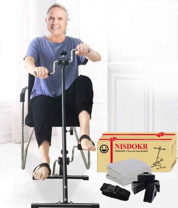 Pedal Exerciser Bike Hand Arm Leg and Knee Peddler Adjustable Fitness Equipment for Seniors, Elderly Home Pedal Exercise Bike for Total Body, with Gift Box - Image 2