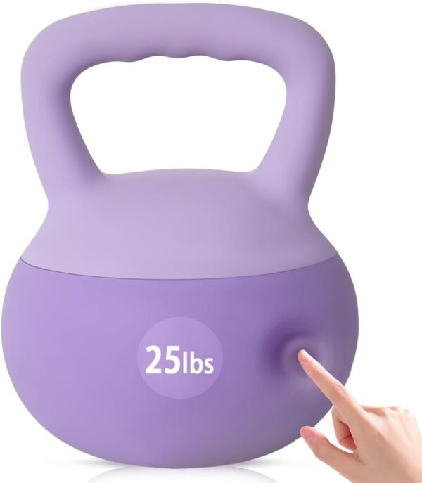 soges PVC One-Piece Kettlebell with Wide Handles, Strength Training Kettlebells 5lb to 35lb Optional for Women of Different Levels, Iron Sand Filled Soft Kettlebell - Image 2