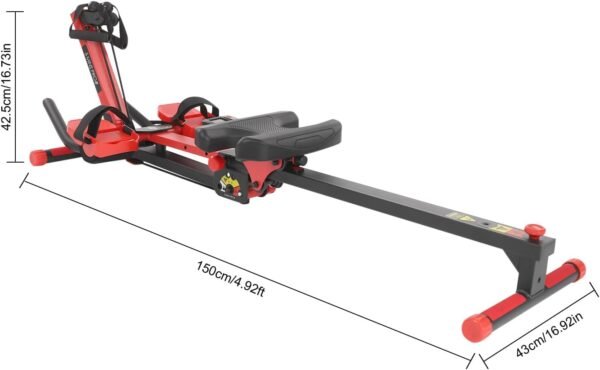 Rowing Machine, 3 in 1 Compact Adjustable Rowing Machine 264.55LBS Loading Capacity Rower Machine for Home with LED Monitor Foldable Rowing Exercise Machine - Image 7