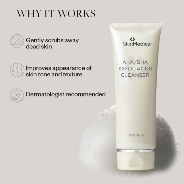 SkinMedica AHA/BHA Exfoliating Cleanser - Gently Scrub Away Dead Skin with Exfoliating Face Wash Cleanser, Improving the Appearance of Skin Tone and Texture, 6 Fl Oz - Image 8