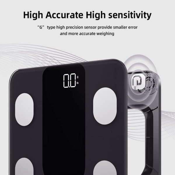 RunSTAR Smart Scale for Body Weight, Digital Bathroom Scale BMI Weighing Body Fat Scale, Body Composition Monitor Health Analyzer with Smartphone App, 400 lbs - Black - Image 3
