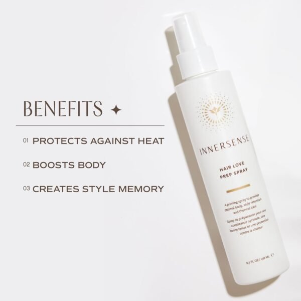 INNERSENSE Organic Beauty - Natural Hair Love Prep Spray For Body, Style Retention + Thermal Care | Non-Toxic, Cruelty-Free, Clean Haircare (Full Size, 6 fl oz | 198 ml) - Image 4