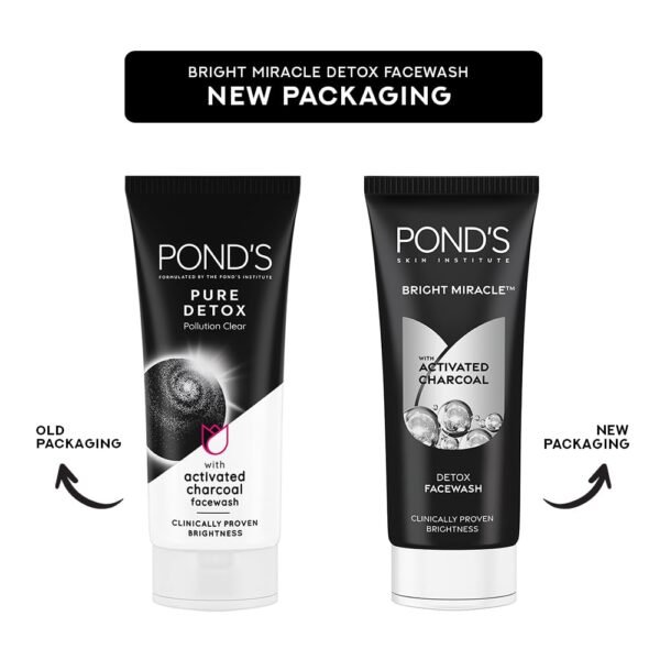 POND'S Pure Detox Face Wash 200 g, Daily Exfoliating & Brightening Cleanser, Deep Cleans Oily Skin - With Activated Charcoal for Fresh, Glowing Skin - Image 4