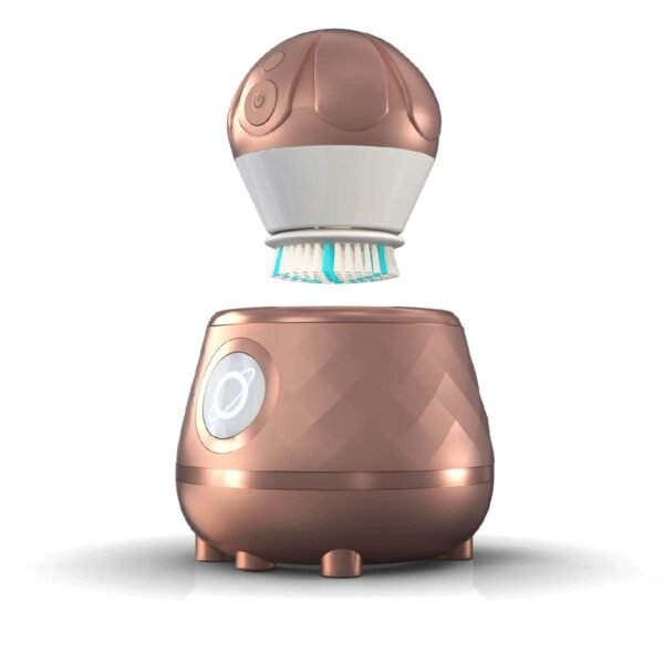TAO Clean Ona Diamond Orbital Facial Brush and Cleansing Station, Electric Face Cleansing Brush with Ergonomic Handle, Dual Speed Settings, Rose Gold - Image 2