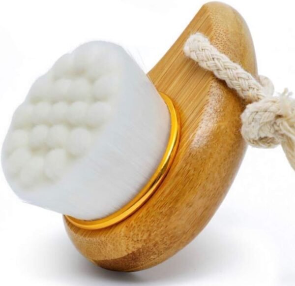 BeNat. Facial Bamboo Wood Handle Cleansing Brush. Extra-Soft Fiber Facial Brush. White. - Image 5