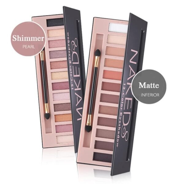 BestLand 2 Pack 12 Colors Makeup Nude Colors Eyeshadow Palette Natural Nude Matte Shimmer Glitter Pigment Eye Shadow Pallete Set Waterproof Smokey Professional Beauty Makeup Kit (2 PCS) - Image 3