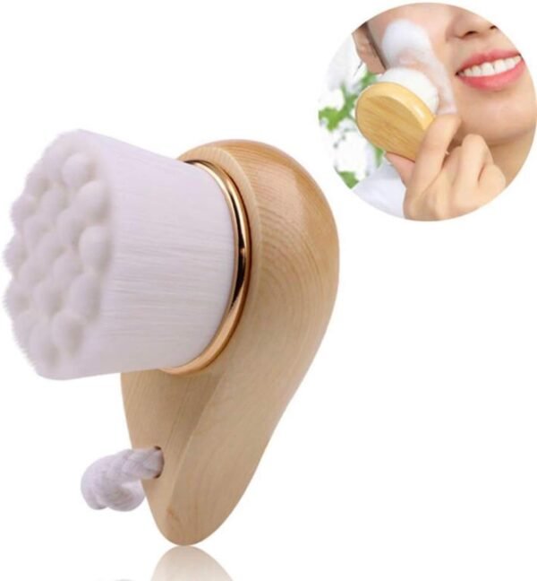 BeNat. Facial Bamboo Wood Handle Cleansing Brush. Extra-Soft Fiber Facial Brush. White. - Image 3
