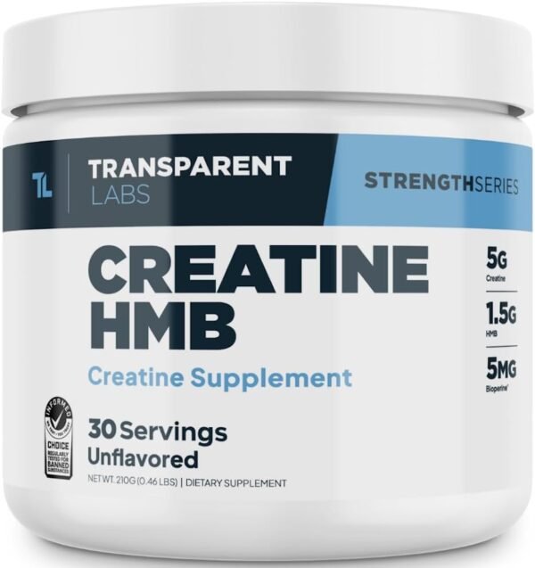Transparent Labs Creatine HMB - Creatine Monohydrate Powder with HMB for Muscle Growth, Increased Strength, Enhanced Energy Output, and Improved Athletic Performance - 30 Servings, Unflavored - Image 2