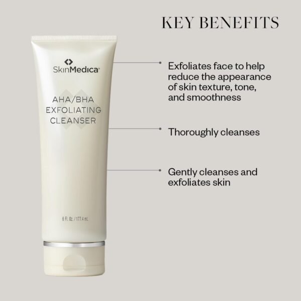 SkinMedica AHA/BHA Exfoliating Cleanser - Gently Scrub Away Dead Skin with Exfoliating Face Wash Cleanser, Improving the Appearance of Skin Tone and Texture, 6 Fl Oz - Image 5