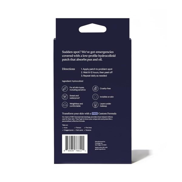 Curology Emergency Spot Pimple Patches for Face, Hydrocolloid Pimple Patches Fast-Acting Support, Spot Concealing and Oil Absorbing, 40 Count - Image 9
