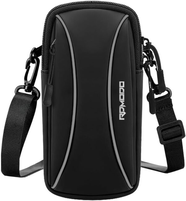 Running Armband Phone Holder，Small Crossbody Shoulder Holsters Bag，Phone Arm Bands for Running Walking，Water Resistance Running Phone Armband for iPhone 15 14 13 Pro Max Samsung 7.2 Inch（Black） - Image 2