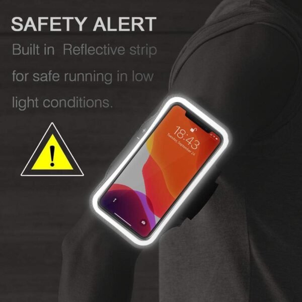 iPhone 16 Pro Max, 15 Pro Max, 16 Plus Armband with Earphone Holder, JEMACHE Gym Running Workouts Arm Band for iPhone 16/15/14 Plus, 16/15/14/13/12/11 Pro Max (Dark) - Image 8