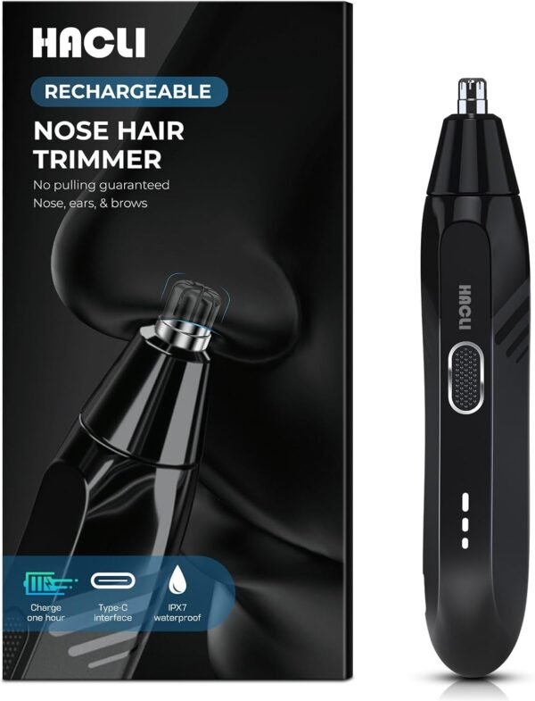 Nose Hair Trimmer for Men Women - Electric Nose Hair Clipper with Replaceable Stainless Steel Blade, Powerful 8000RPM Motor, Wet/Dry Use, Travel Lock, Portable Design USB Rechargeable - Image 2