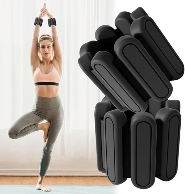 YUHUF-Adjustable Ankle & Wrist Weights, Set of 2（1.05Lbs Each),Wearable Waterproof Silicone Workout Weighted Arm & Leg Weights for Gym,Walking,Jogging,Aerobics,Training Strength,Yoga,Dance, Pilates - Image 2