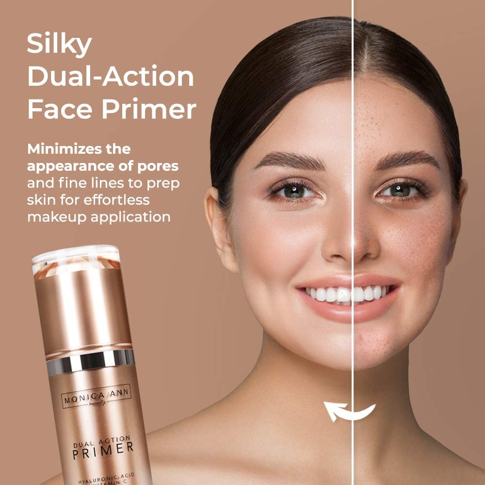 Dual-Action Face Primer - 30 mL | Hydrating Makeup Primer With Vitamin C & Hyaluronic Acid | Smoothing Translucent Matte Pore Minimizer | Foundation Primer For Any Skin Tone - Image 6