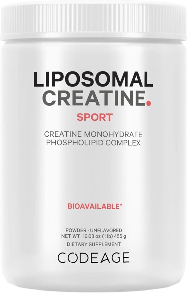 Codeage Liposomal Creatine Powder Supplement - 3-Month Supply - 5000mg Creatine Monohydrate Pre Workout & Post Workouts - Unflavored Creatine, Pure Creatine Powder, Creatinine for Sports - 90 Servings - Image 2