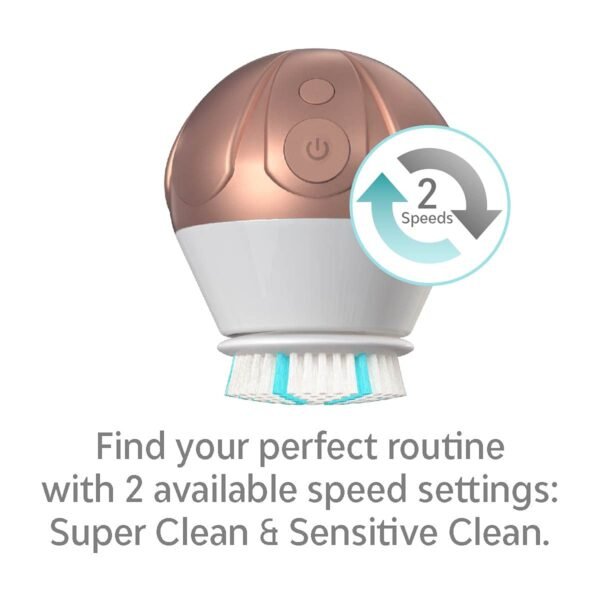 TAO Clean Ona Diamond Orbital Facial Brush and Cleansing Station, Electric Face Cleansing Brush with Ergonomic Handle, Dual Speed Settings, Rose Gold - Image 5