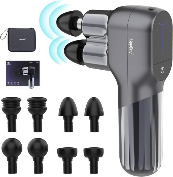 Mini Massage Gun with Double Heads, Deep Tissue Percussion Muscle Massage Gun for Therapy and Relaxation, Portable Handheld Massager Gun for Athletes Relieving Pain, Soreness and Stiffness - Image 2