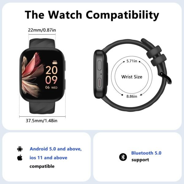 FITVII Health & Fitness Tracker (Answer/Make Calls), Smart Watch with 24/7 Heart Rate and Blood Pressure, Sleep Tracking, Blood Oxygen Monitor, 120+ Sport Mode Activity Tracker for Women Men - Image 9