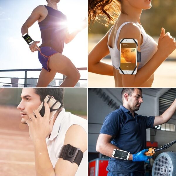 Running Armband Phone Holder, Arm&Wrist Phone Holder with 2 Different Lengths Strap Fit for Men Women Keep Your Phone Secure, Separable 360°Adjustable Phone Armband for Workout Running Jogging - Image 6