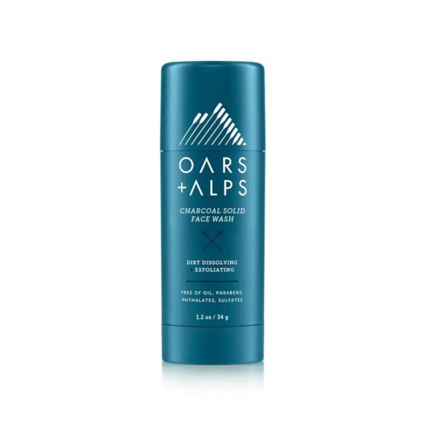 Oars + Alps Face Wash with Activated Charcoal, Dermatologist Tested Exfoliating Facial Cleanser, Travel Size, 1.2 Oz - Image 2