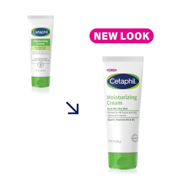 Cetaphil Face & Body Moisturizer, Hydrating Moisturizing Cream for Dry to Very Dry, Sensitive Skin, NEW 3 oz Pack of 3, Fragrance Free, Non-Comedogenic, Non-Greasy - Image 3