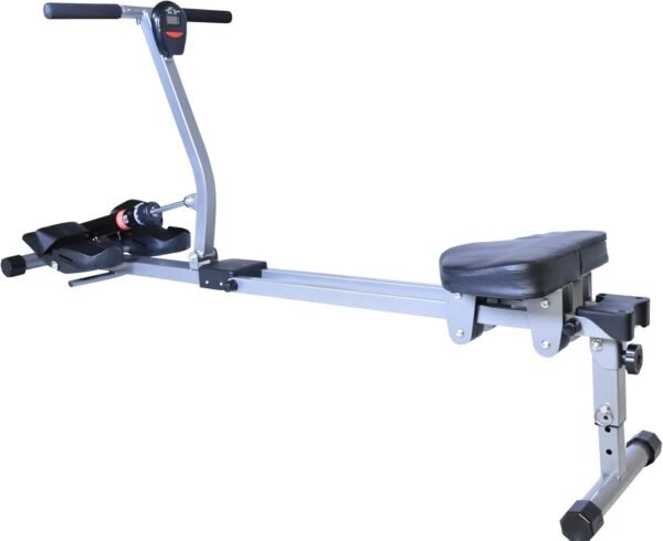 Iron Bar Regatta Rowing Machine Pro Fitness Rower | Smart Compact Rowing Glider 12 Hydraulic Resistance Levels for Full Body Workout Exercise Muscle Cardio Home Gym with LCB Performance Monitor - Image 8