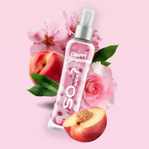 So…? Body Mist Kit for Women - 3 Pc Kit 3.5oz Fresh Floral Body Mist, 3.5oz Cherry Blossom Body Mist, 3.5oz Pink Grapefruit Body Mist - Image 4