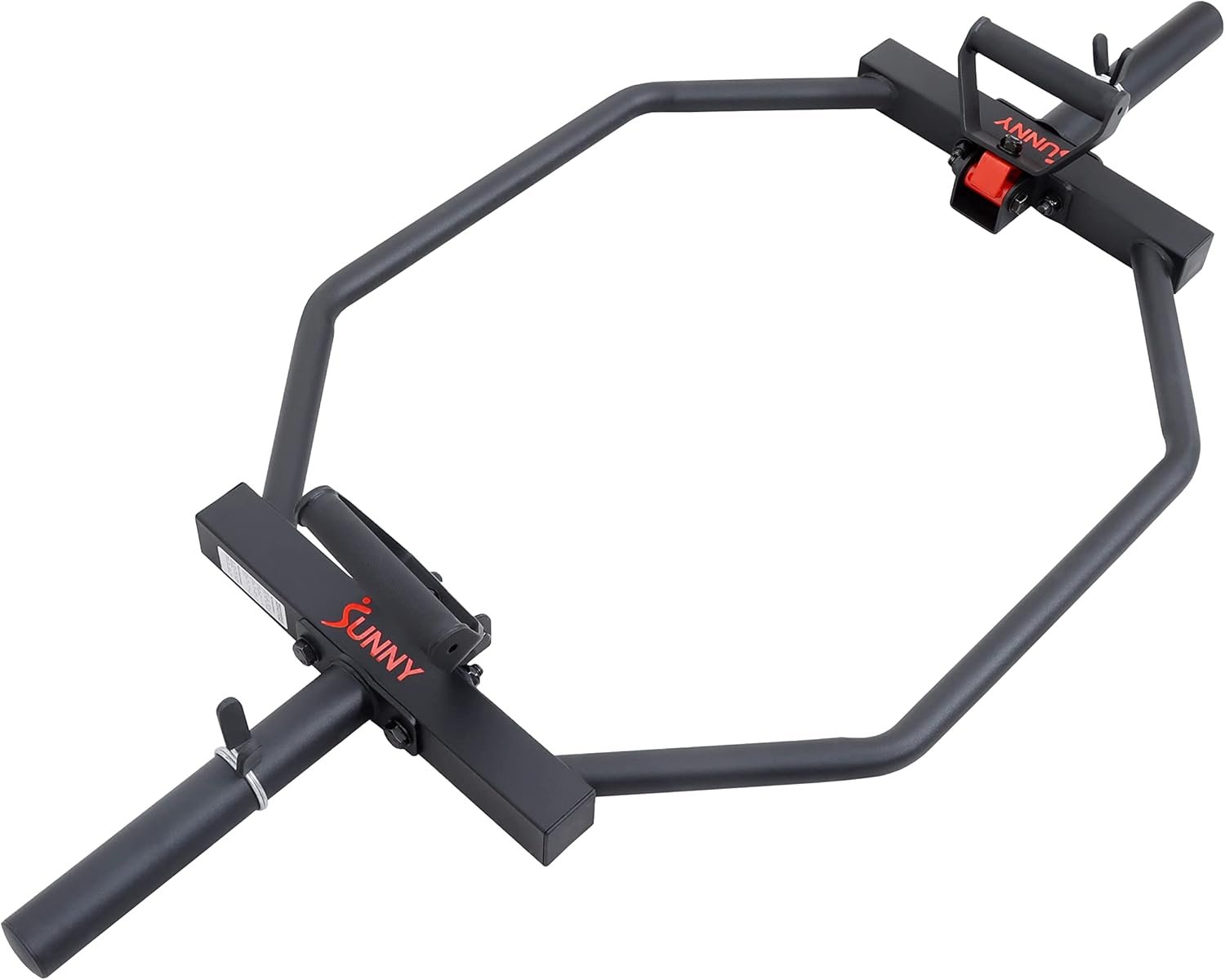 Sunny Health & Fitness Strength Training Olympic Hex Bar Barbell, High Load Capacity, Swivel Handles, Safety Clips, Knurled Handles for Deadlifts, Shoulder Presses, Shrugs, Back Rows, Weightlifting - Image 7