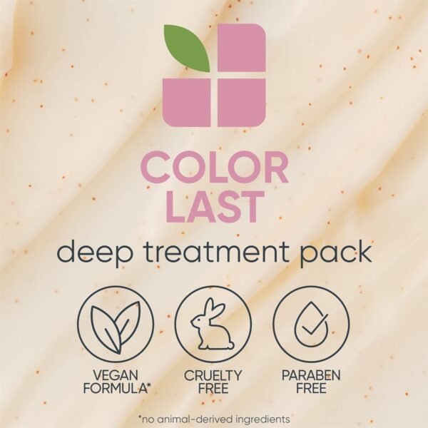 Biolage Color Last Deep Treatment Pack | Leave-In Hair Mask | Helps Maintain Hair Color | With Orchid & Apricot Seeds | Vegan & Paraben-Free | For Color Treated Hair | Vegan | 3.4 Fl. Oz - Image 7