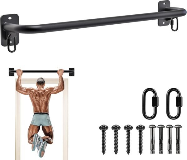 SELEWARE Heavy Duty Welded Pull Up Bar, Versatile Doorway Wall Mount, Joist Mounted, and Ceiling Mounted Chin Up Bars, Thick Metal Sturdy Construction for Full Body Workouts Support 500 lbs - Image 2
