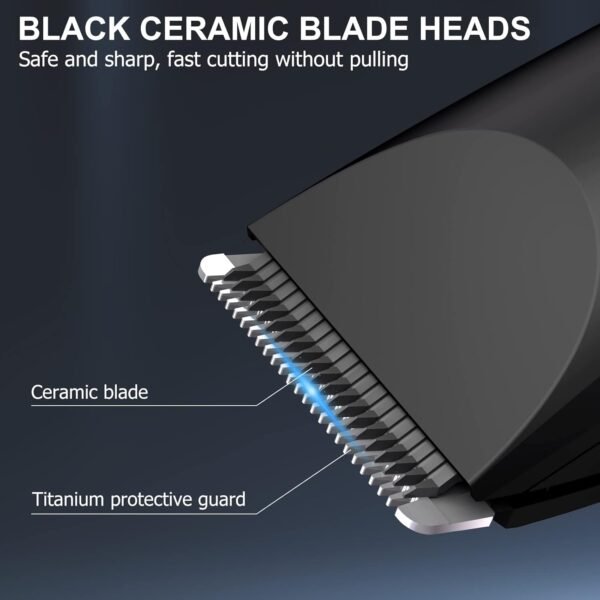 OLOV Electric Body Hair Trimmer for Men - Wet/Dry Body Shaver Groomer with 2 Repalcement Ceramic Blade, USB Recharge Dock & Nosetrimmer Head, Waterproof Male Hygiene Razor - Image 4