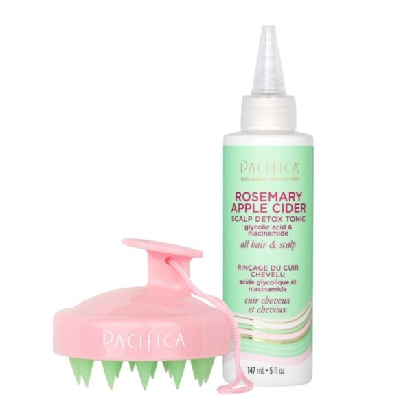 Pacifica Scalp Detox Set – Rosemary Apple Cider Tonic & Scalp Massager with Clarifying Ingredients for Dry, Flaky Scalp, Vegan & Cruelty-Free, 5 oz (Set of 2) - Image 2