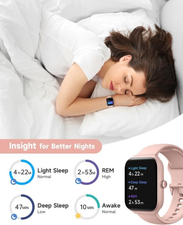 Smart Watch for Women Alexa Built-in, 1.95" Fitness Tracker with Answer/Make Calls, IP68 Waterproof/Heart Rate/Sleep Tracker/100 Sport Modes, Fitness Watch Compatible Android iOS - Image 7
