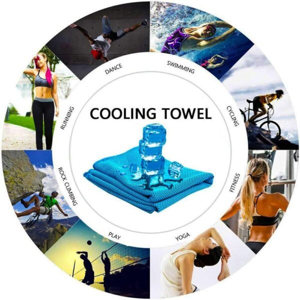 YQXCC 4 Pack Cooling Towels (40"x12") Cool Towel, Cold Towel, Microfiber Soft Breathable Chilly Ice Towel for Sport, Yoga, Golf, Gym, Camping, Running, Fitness, Workout & More Activities - Image 6